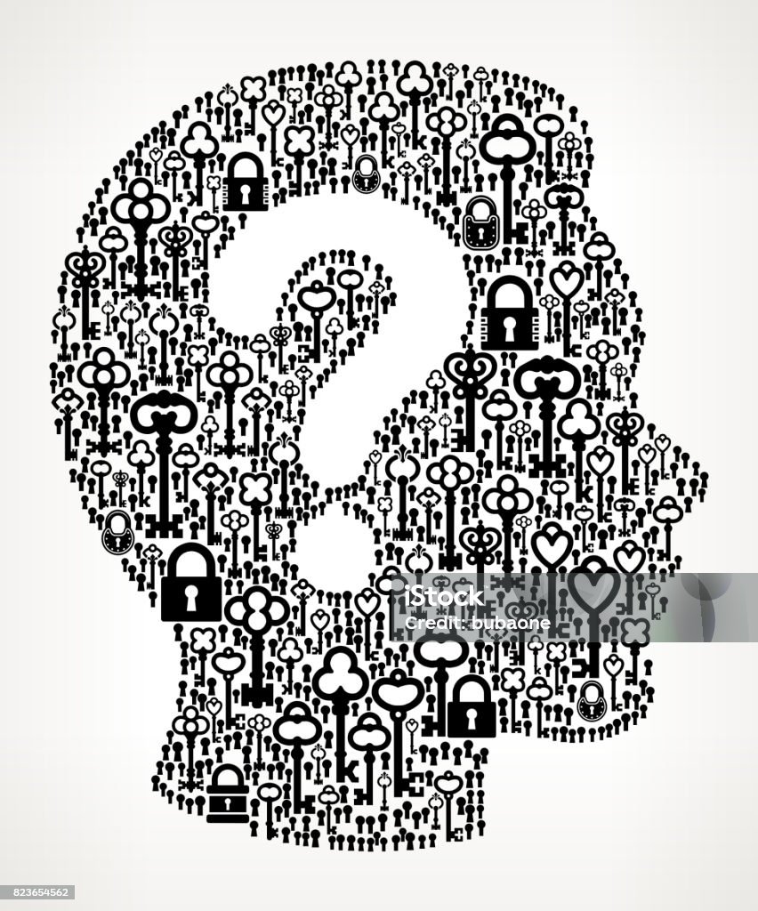 Câu Hỏi Mặt Cổ Keys Mô Hình Vector Đen Và Trắng Hình minh họa Sẵn ...