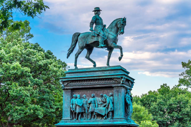 General John Logan Memorial Civil War Statue Logan Circle Washington DC.