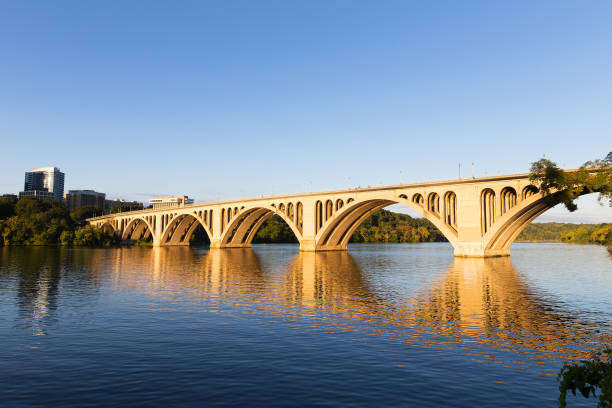 istock Key Bridge at sunrise in Washington DC, USA. 823666088