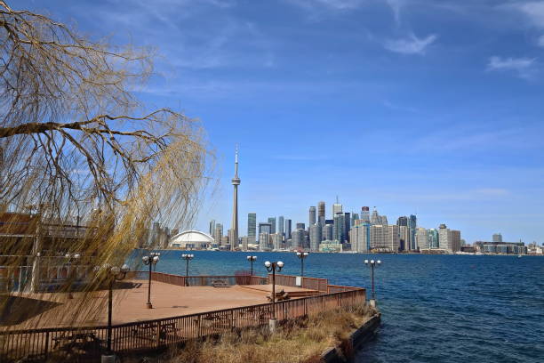 istock Toronto skyline as viewed from Ontario lake 823679702