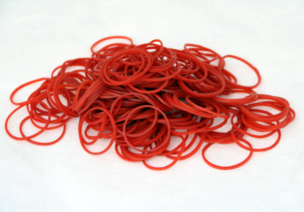istock Red rubber band on the white background. 823680530