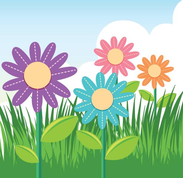 istock Scene with colorful flowers in garden 823687846