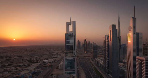 istock Dubai Shiekh Zayed Road at Sunset 823689942