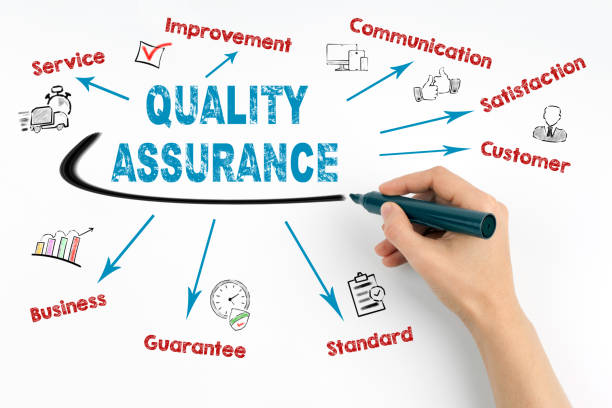 istock Quality Assurance concept. Human hand with a black marker on a white background 823690800