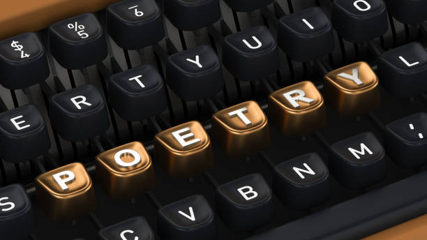 Typewriter with Poetry buttons stock photo