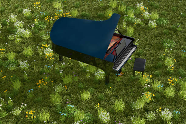 istock Piano in the garden. 3d rendering 823708012