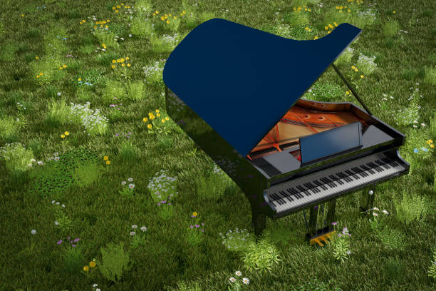 istock Piano in the garden. 3d rendering 823708038