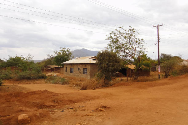 istock Kenyan village in african savanna 823708730