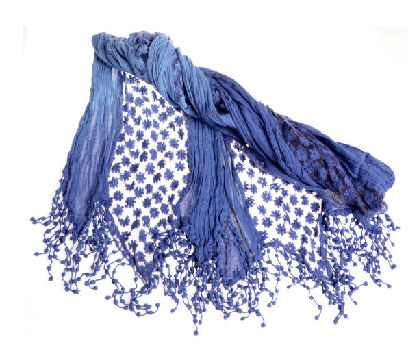 istock Woman blue stylish scarf 823709784
