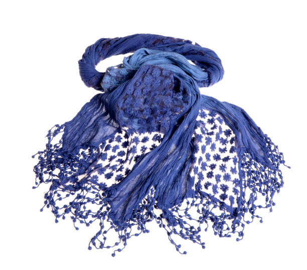 Woman blue stylish scarf