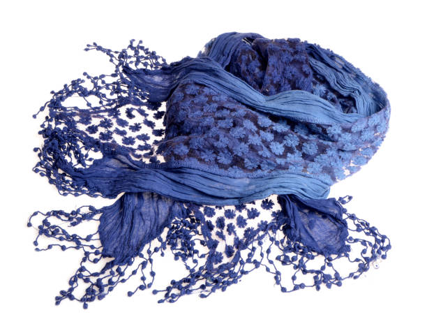 istock Woman blue stylish scarf 823710114