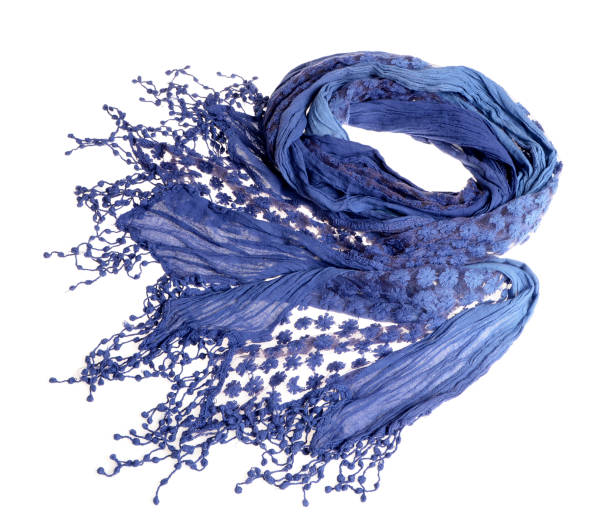 istock Woman blue stylish scarf 823710482