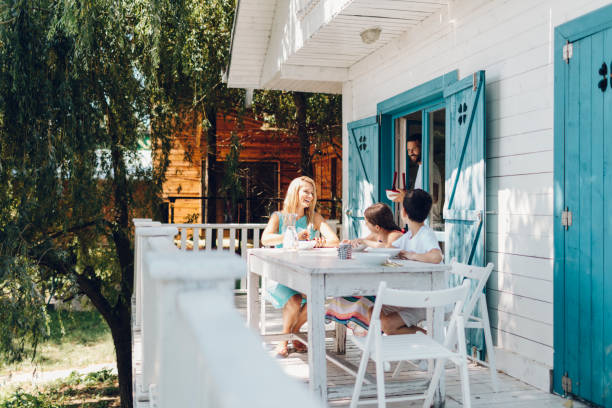 istock Family In Their Lake House 823719606
