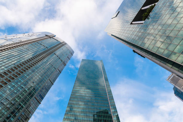 istock Perspective of tower and business center 823730110