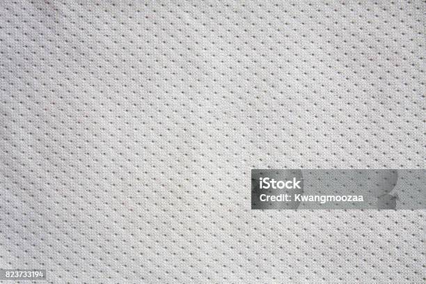 White Sports Clothing Fabric Jersey Stock Photo - Download Image Now - Sports Jersey, Jersey Fabric, Textured