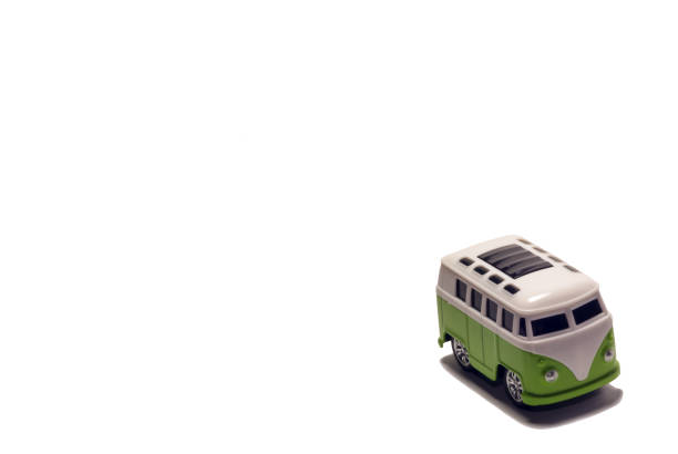 istock The green children's van has black windows. White background 823733938