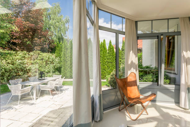 istock Minimalistic orangeria with garden view 823740888