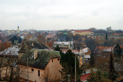 Winter panoramic view of Zemun, Belgrade, Serbia.