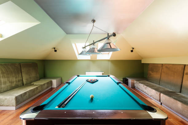 istock Elegant pool table at the attic 823752042