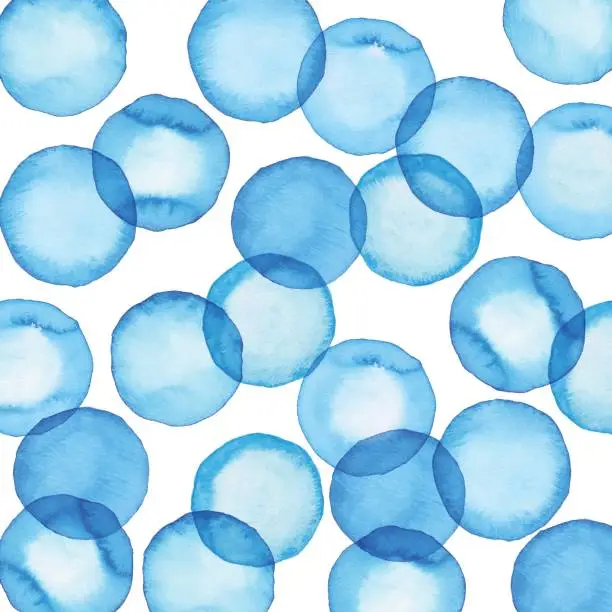 Vector illustration of Watercolor Layered Blue Dots Pattern