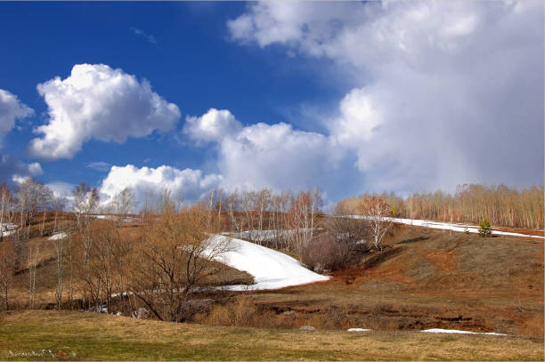 istock Spring landscape, the last snow, Russia Tatarstan 823755562