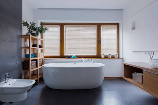 istock Bathroom with freestanding bathtub 823767494