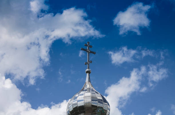 istock Temple of Orthodox Christians with a silver cupola 4 823775438