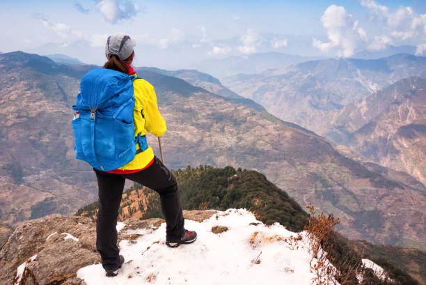 istock Woman hiking in mountains 823776006