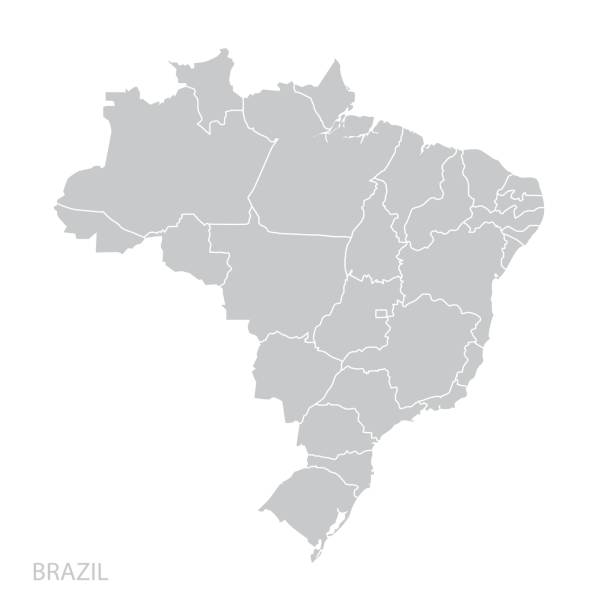 карта бразилии - бразилия stock illustrations