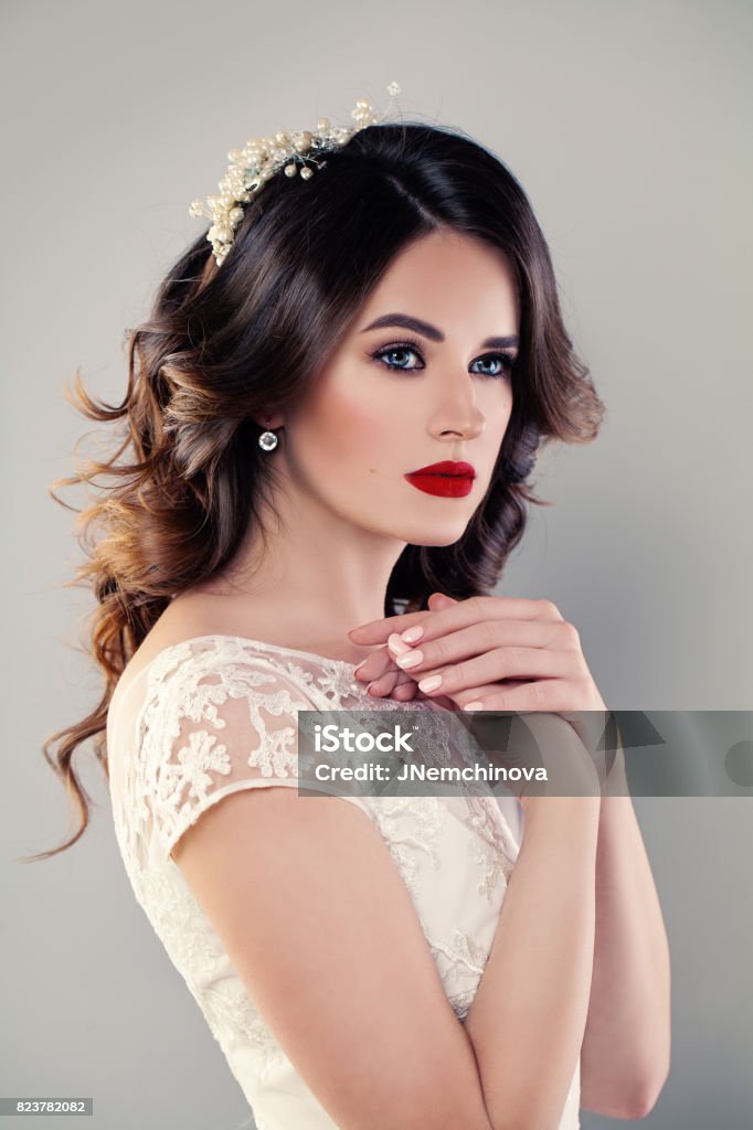 Nice Girl Fashion Model Bride In White Dress Wedding Makeup And Hair Style Stock Photo - Download Image Now - iStock Nice Girl Fashion Model Bride In White Dress Wedding Makeup And Hair Style Stock Photo - Download Image Now - iStock