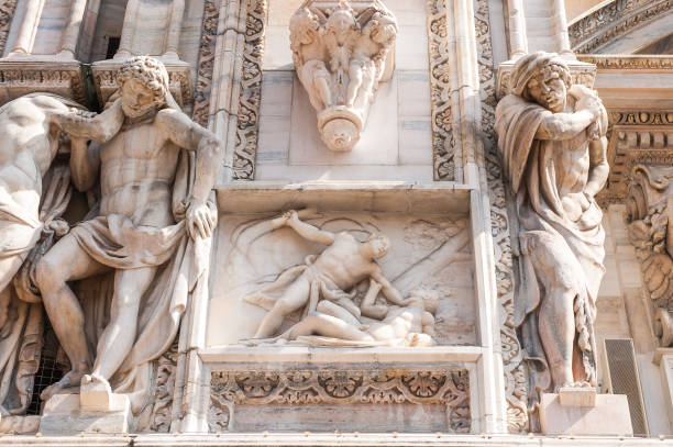 istock Figures on the Milan Cathedral (Duomo di Milano),  the largest cathedral in Italy 823787916