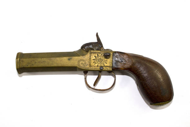 istock Antique Vintage Gun Pistol on White Background 823793006