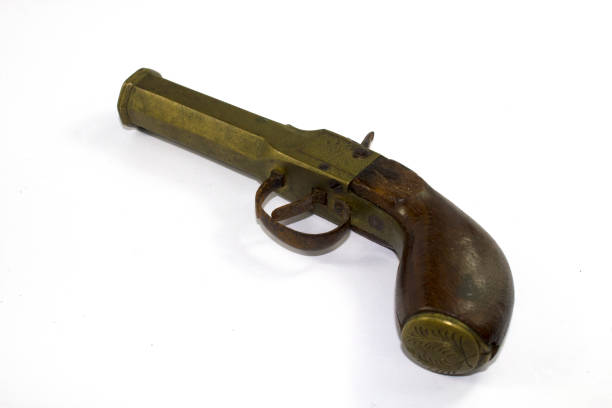 istock Antique Vintage Gun Pistol on White Background 823793014