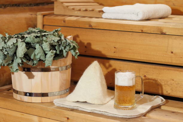 istock A mug of light beer and bath accessories. 823804168