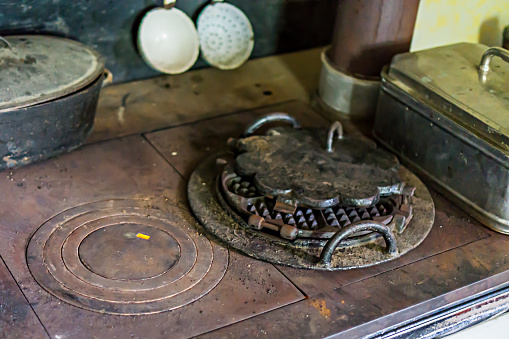 Waffle iron and old oven