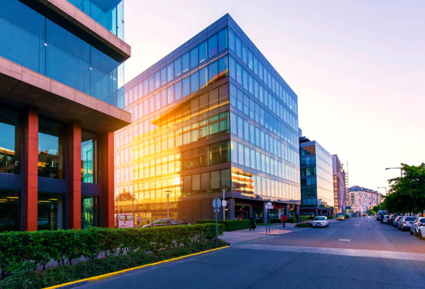 istock Street in Budapest with modern office buildings 823830854