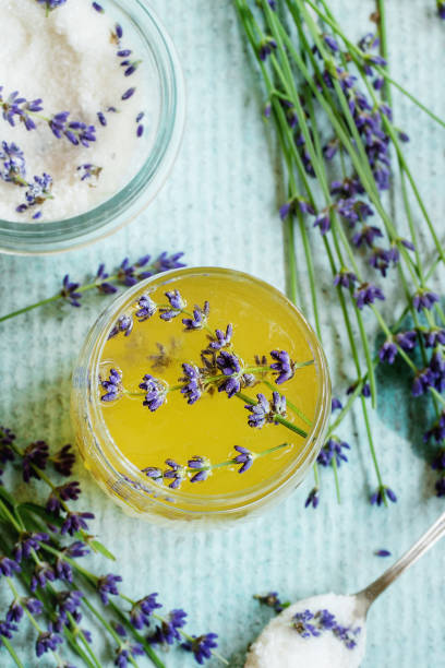 istock Honey and sugar flavored with lavender 823832900