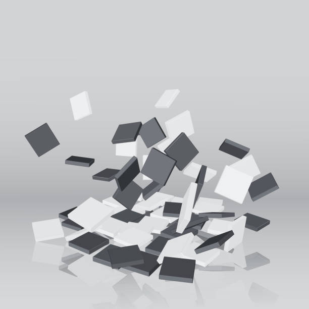 istock Vector 3d illustration of falling square tiles for your unique design, logo, advertising promotion, print and internet 823840076
