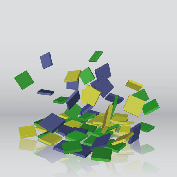 istock Vector 3d illustration of falling square tiles for your unique design, logo, advertising promotion, print and internet 823840180