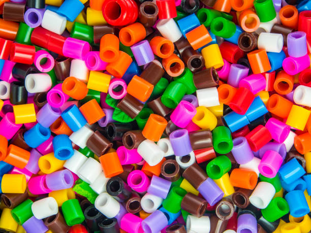 istock Texture of multicolor beads, colorful background 823863322