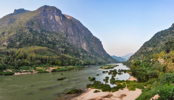 istock Riverside shot on the River in Nong Khiaw, Laos 823875192