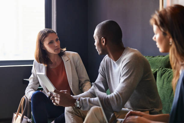 istock Confident businesswoman discussing with executive 823877912