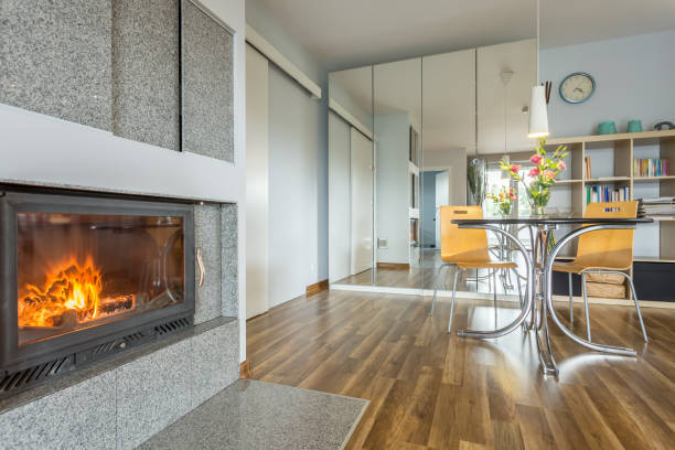 istock Fireplace at the living room 823884620