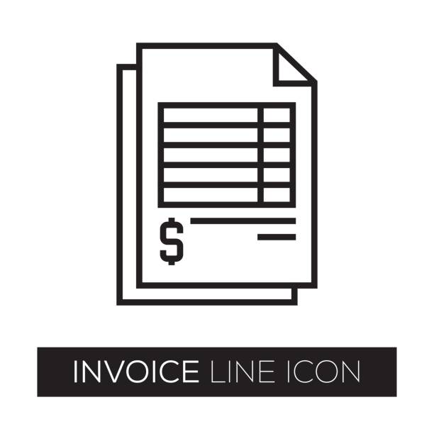 Invoice Line Icon Invoice Line Icon invoice pad stock illustrations