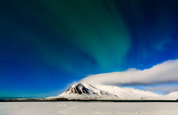 istock Mountain with Aurora borealis, Iceland 823894960