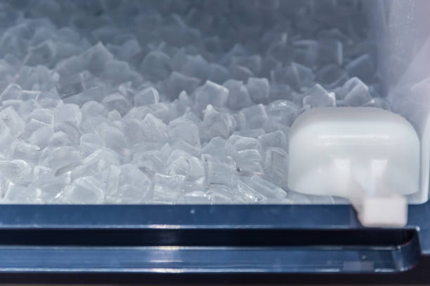 istock clean cool ice block from ice making machine for cooling fresh drinking in hot summer season. 823904796