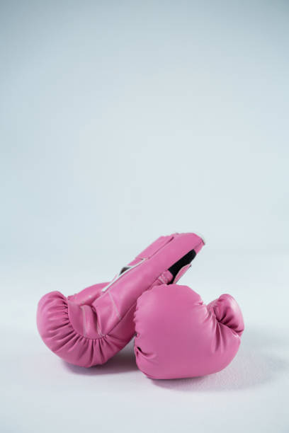 istock Pair of pink boxing gloves 823921482