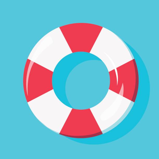 ilustrações de stock, clip art, desenhos animados e ícones de top view of swim tube on water, for summer icon, background design. - arm band illustrations