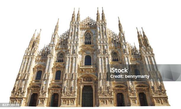 Front Square Duomo Cathedral Stock Photo - Download Image Now - Milan, Cathedral, Cut Out