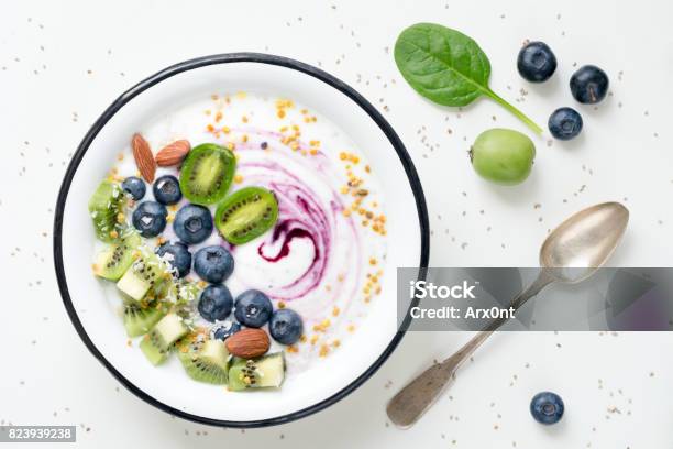 Foto de Superalimento Smoothie Tigela e mais fotos de stock de Iogurte - Iogurte, Fruta, Tigela - Louça